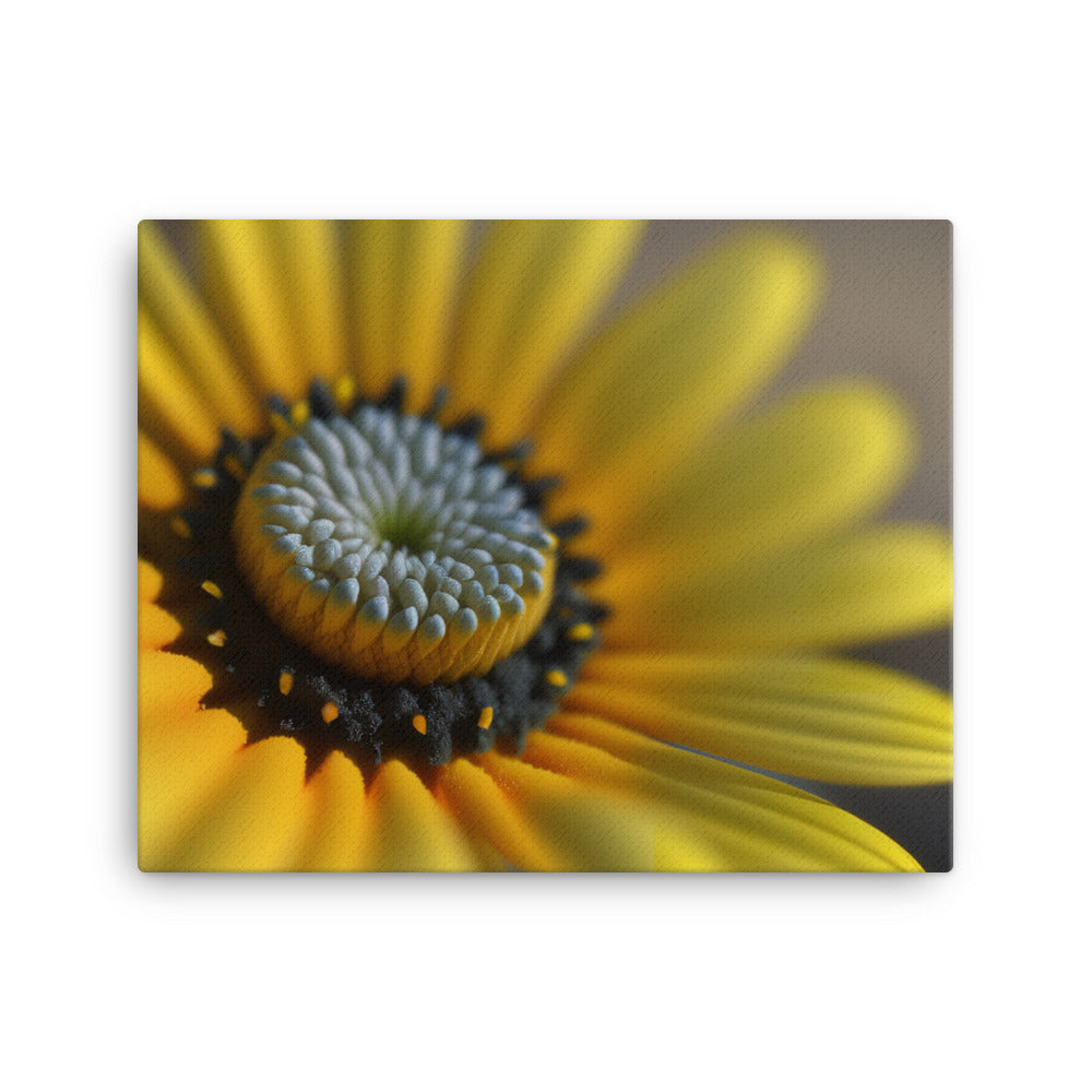 A macro shot of a yellow daisy canvas - Posterfy.AI