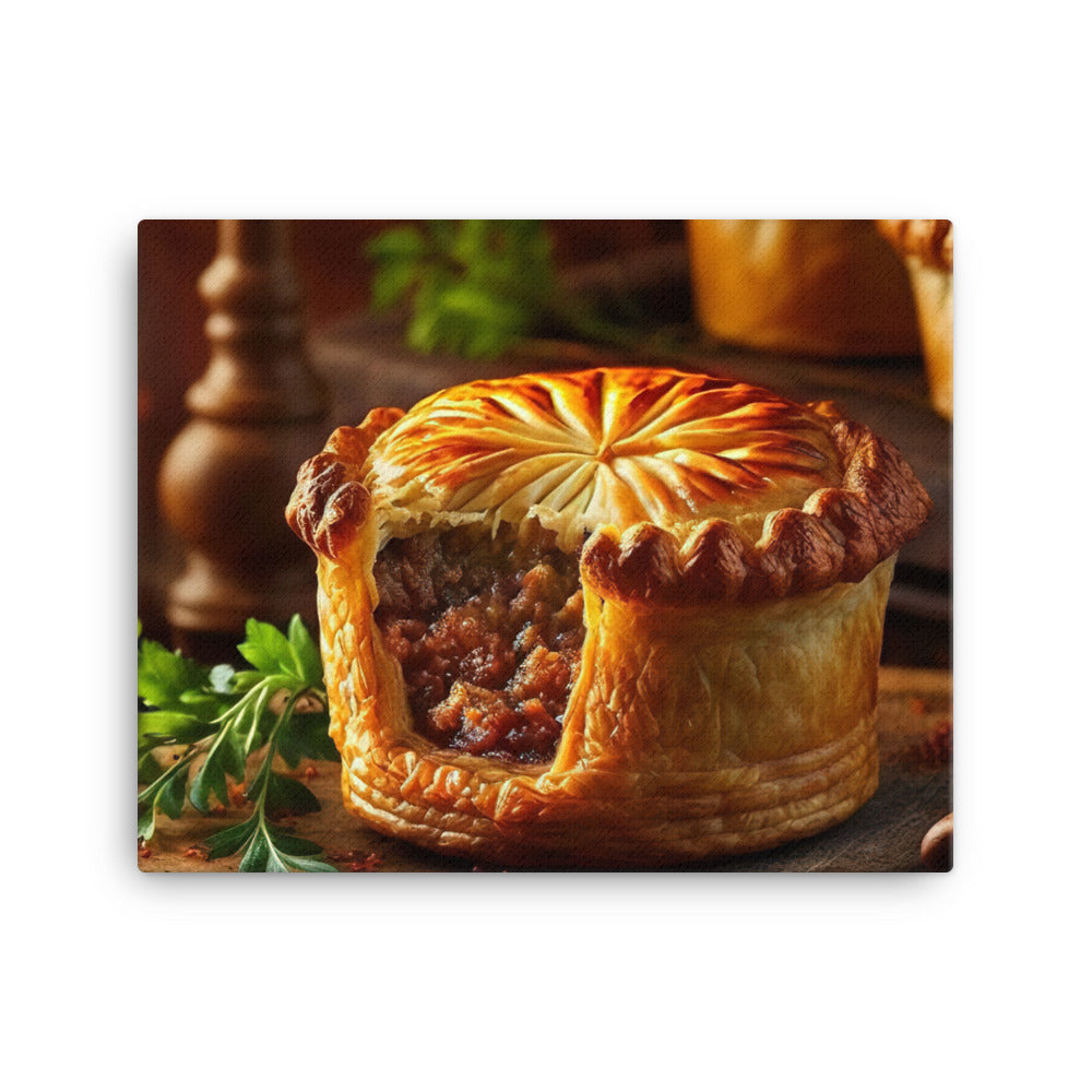 Freshly baked meat pie canvas - Posterfy.AI