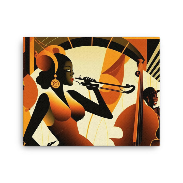 Jazz band in Art Deco era canvas - Posterfy.AI