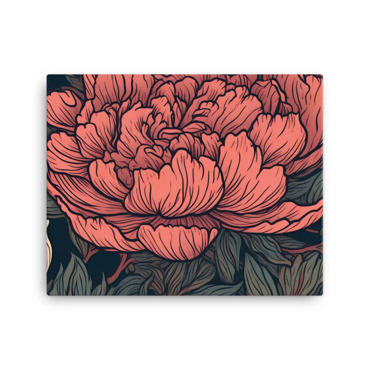 Peony Pattern canvas - Posterfy.AI