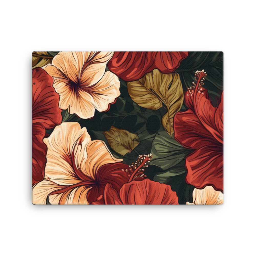 Hibiscus Pattern canvas - Posterfy.AI