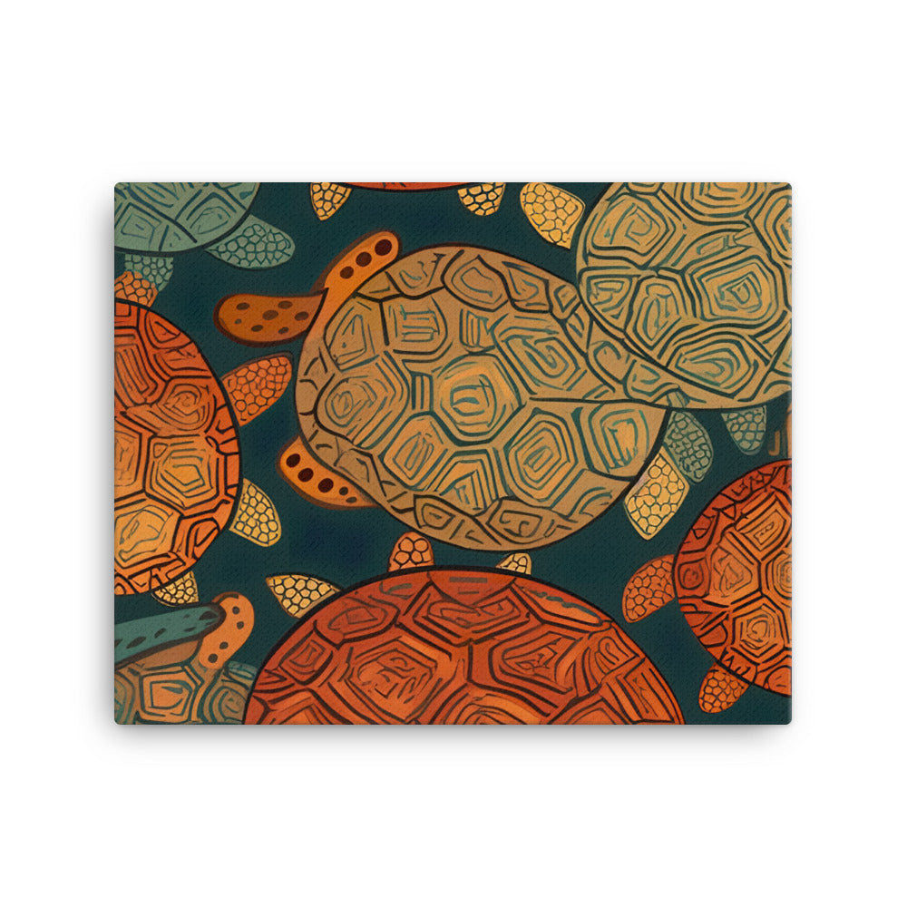 Turtle shells Pattern canvas - Posterfy.AI