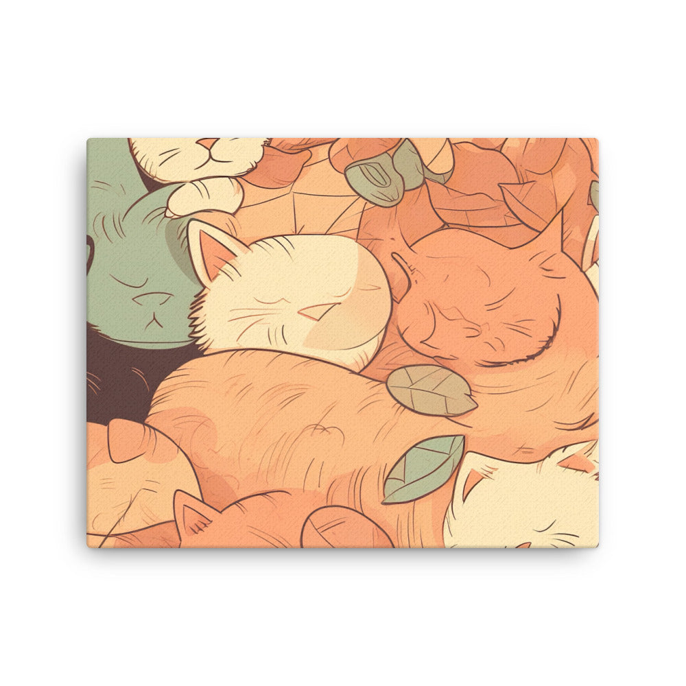 Kitten cuddles Pattern canvas - Posterfy.AI