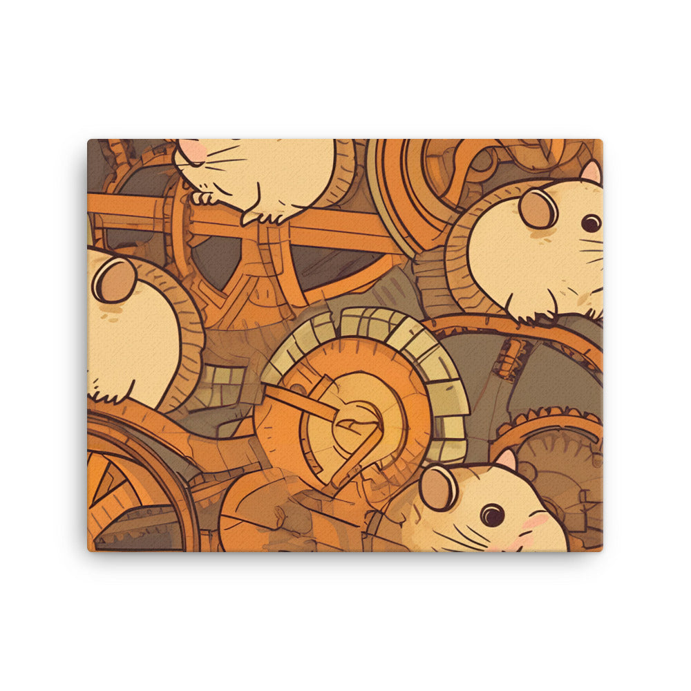 Hamster wheels Pattern canvas - Posterfy.AI