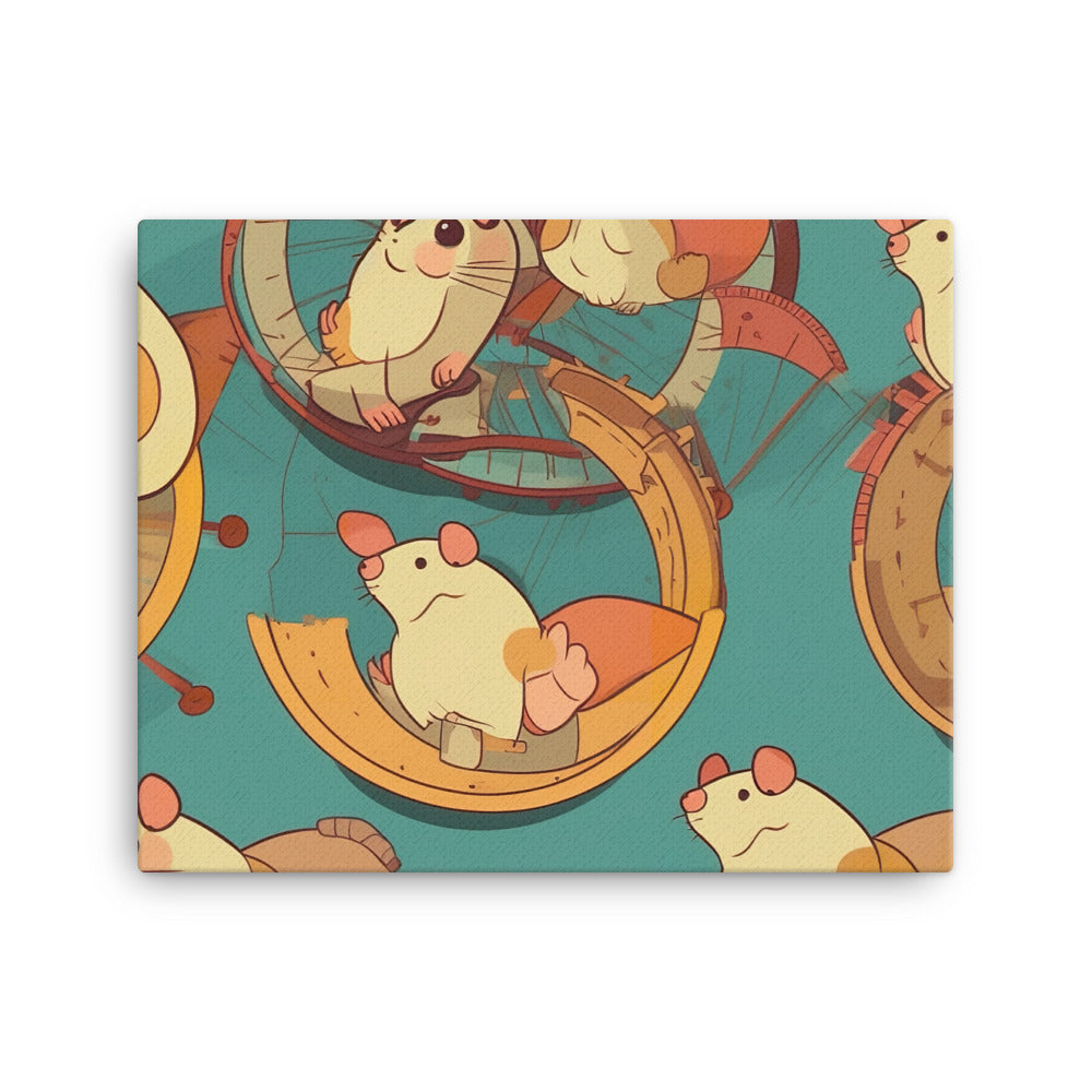 Hamster wheels Pattern canvas - Posterfy.AI