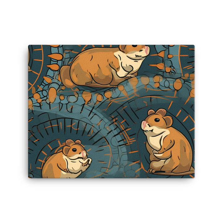 Hamster wheels Pattern canvas - Posterfy.AI