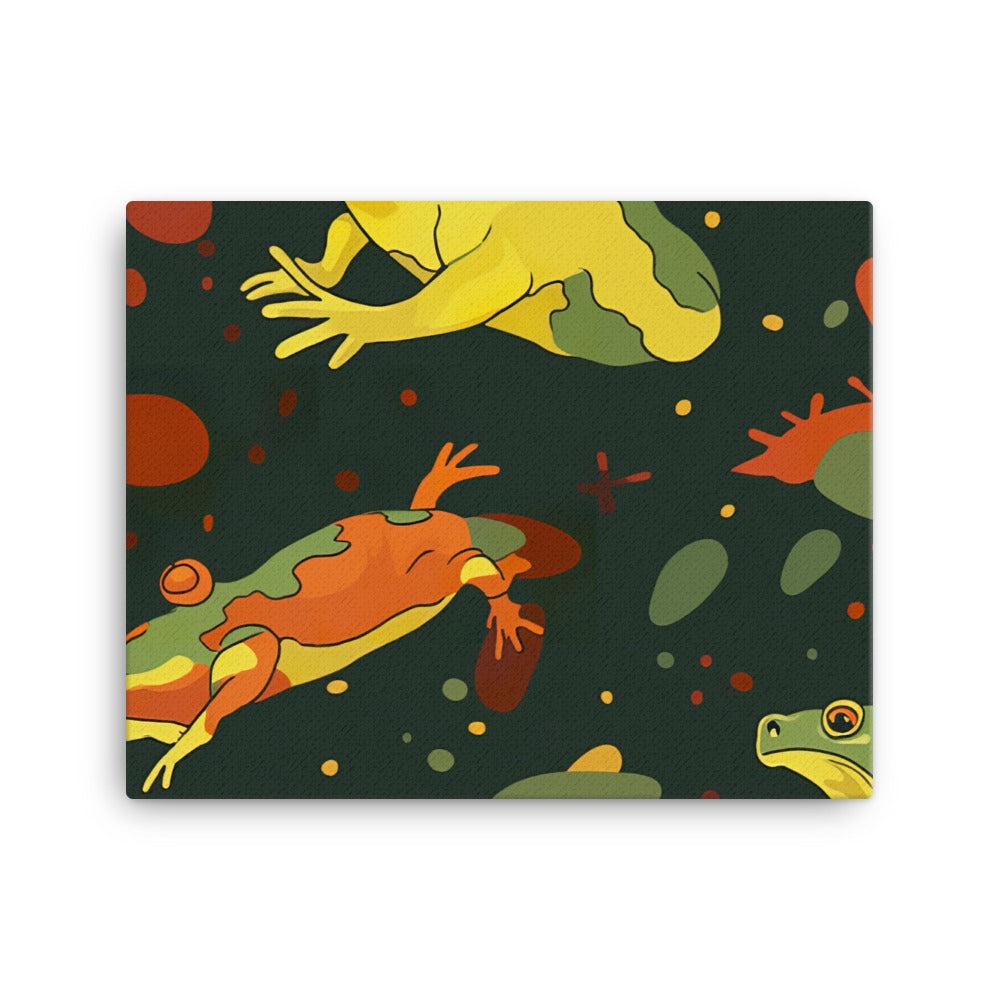 Frog jumps Pattern canvas - Posterfy.AI