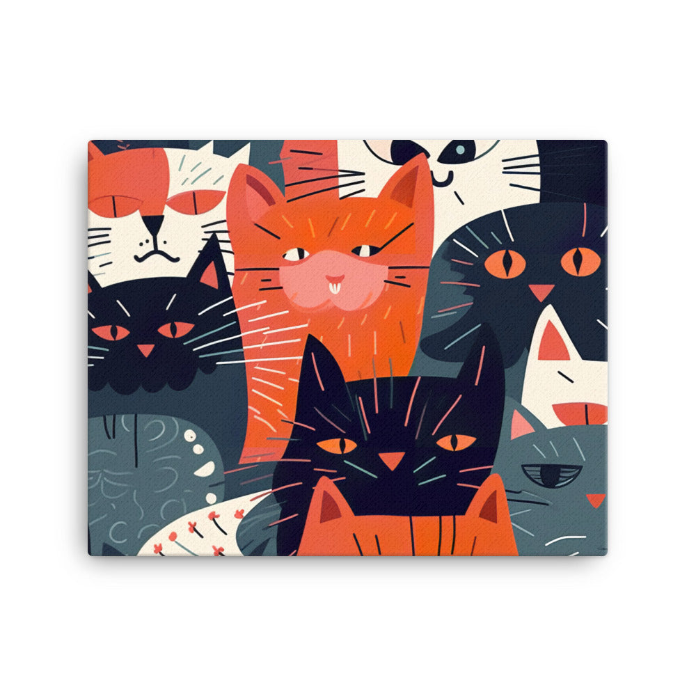 Cat faces Pattern canvas - Posterfy.AI