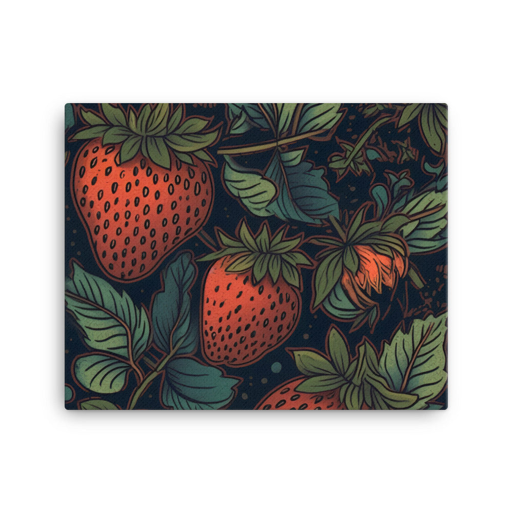 Strawberries Pattern canvas - Posterfy.AI