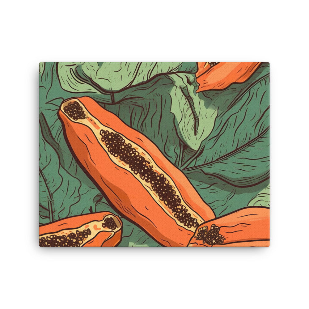 Papaya Pattern canvas - Posterfy.AI