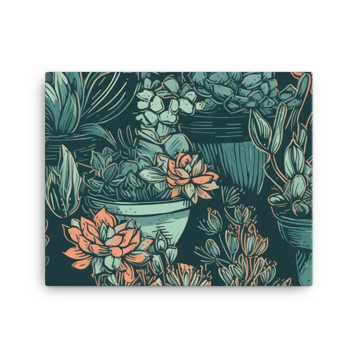 Succulents Pattern canvas - Posterfy.AI