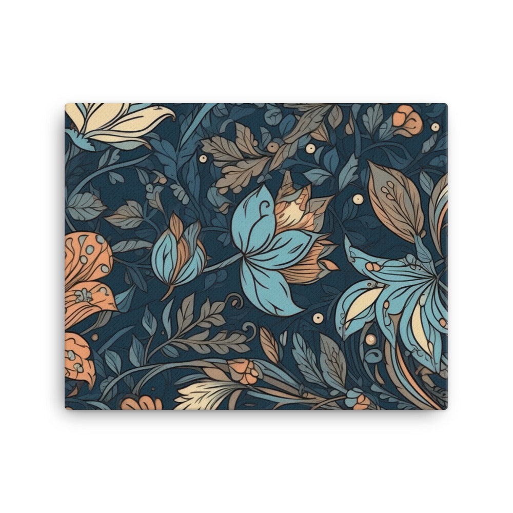 Blue Floral Pattern canvas - Posterfy.AI