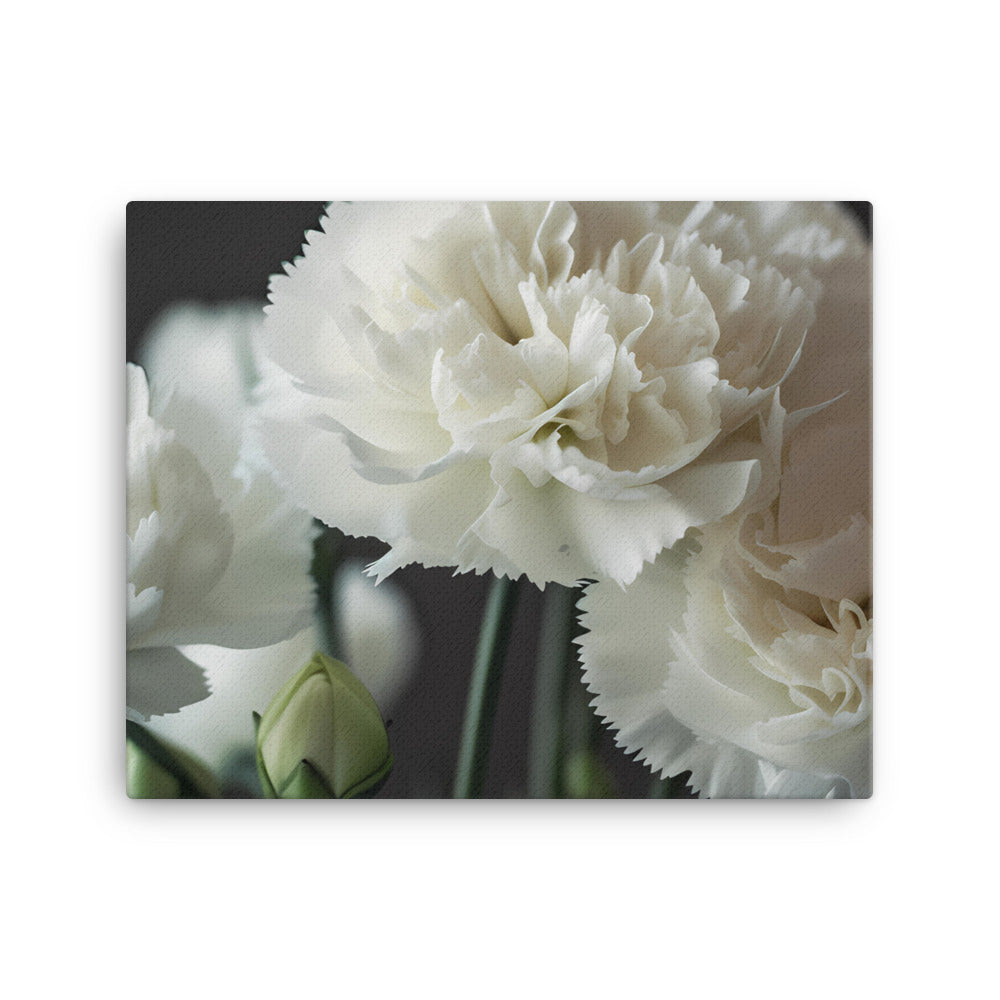 Elegant White Carnations canvas - Posterfy.AI