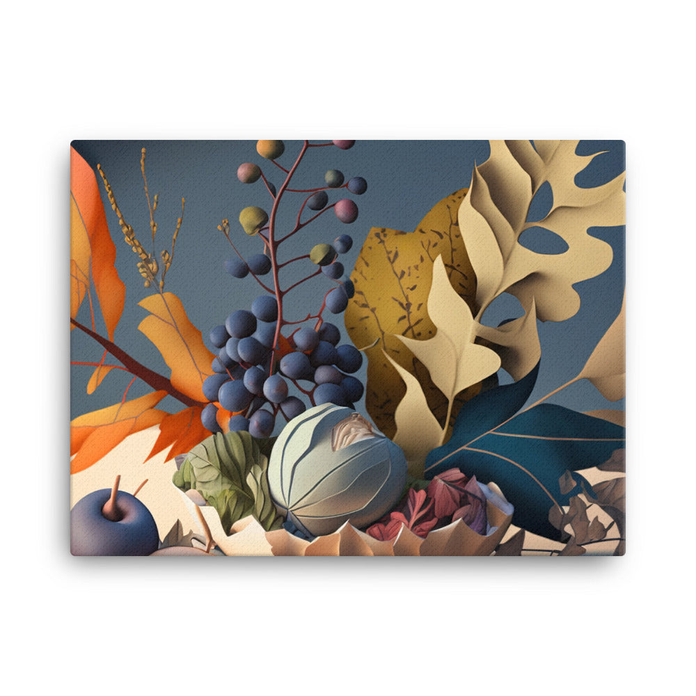A contemporary still life painting inspired by nature canvas - Posterfy.AI