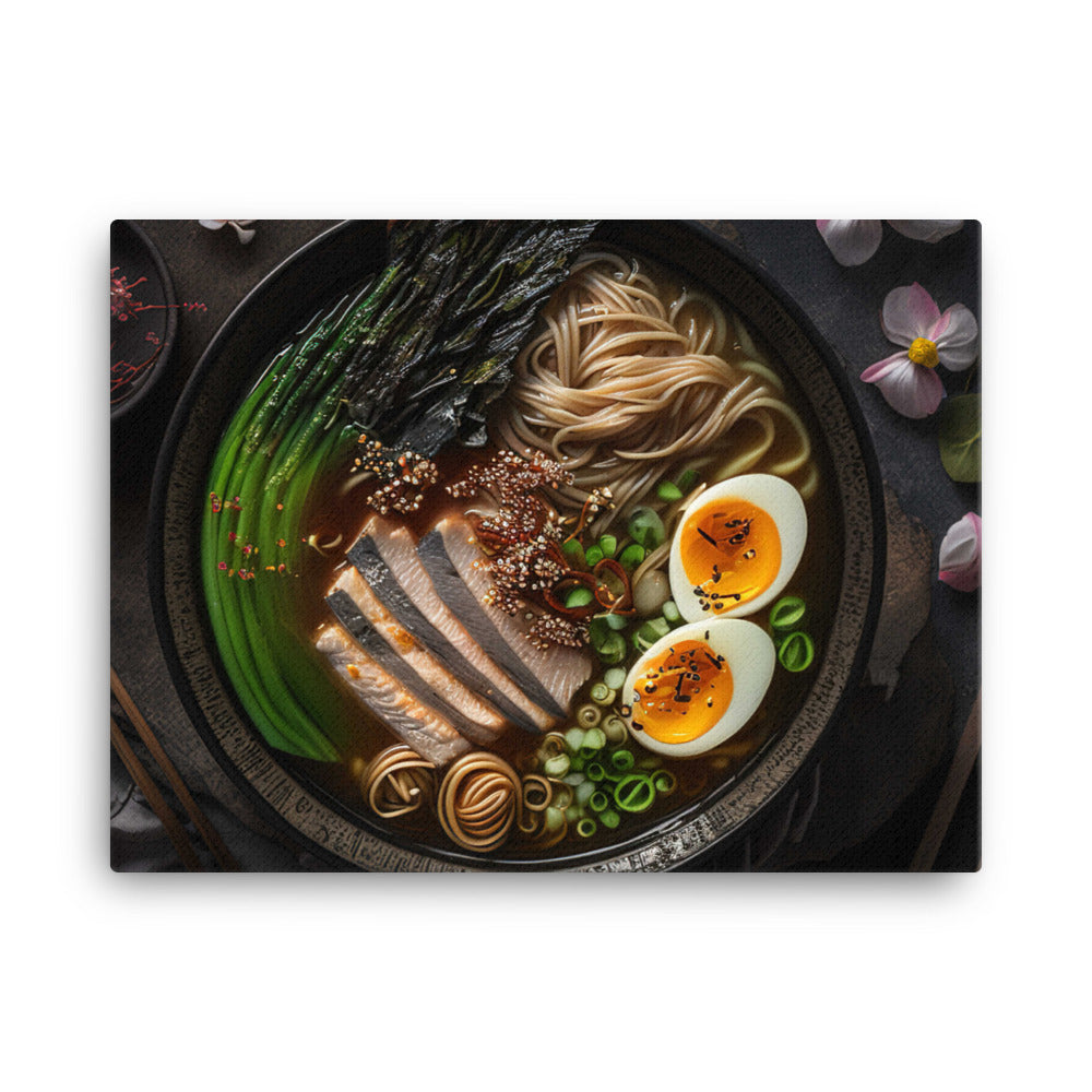 A steaming bowl of rich and savory tonkotsu ramen canvas - Posterfy.AI