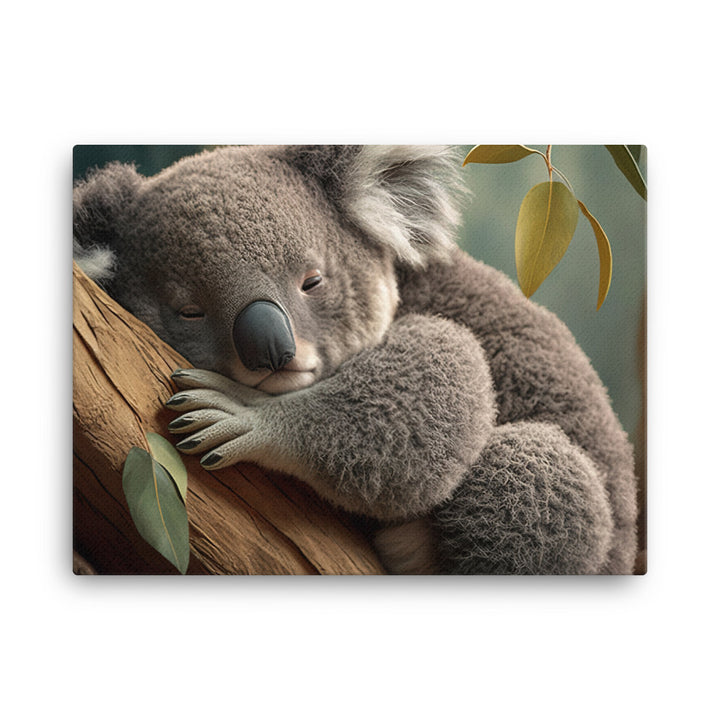 A sleepy koala perched on a tree limb canvas - Posterfy.AI