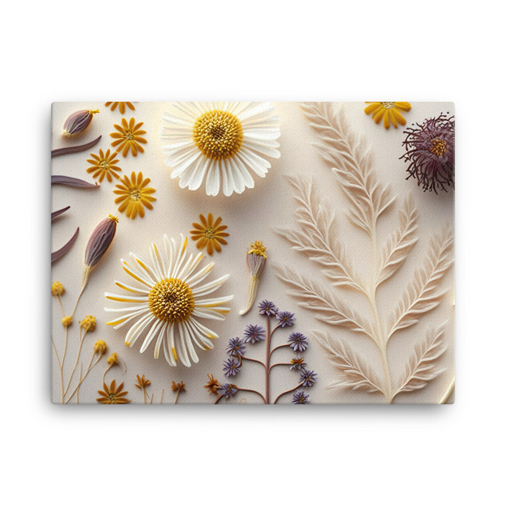 Real pressed flowers canvas - Posterfy.AI