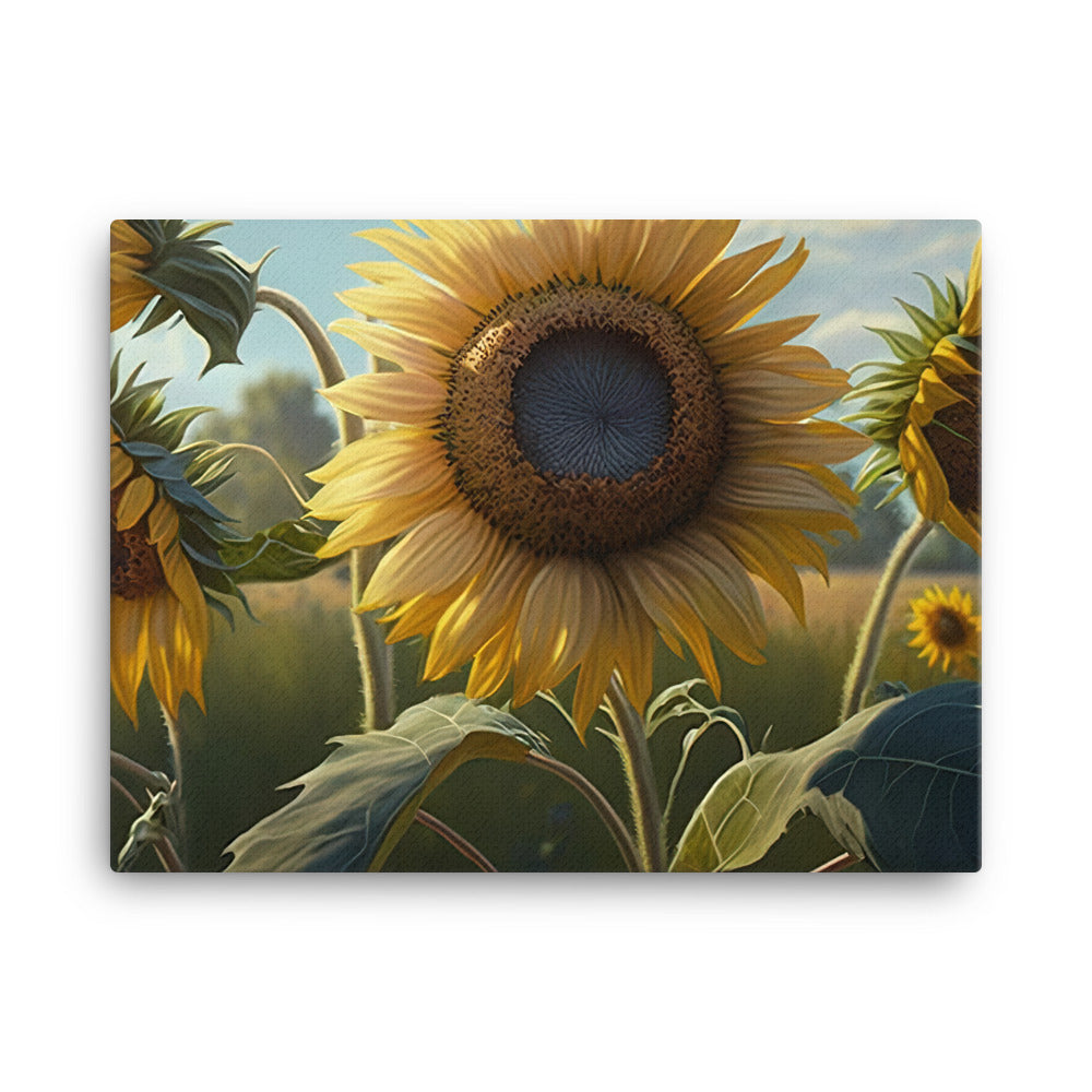 The beauty of a sunny meadow of bright yellow sunflowers canvas - Posterfy.AI