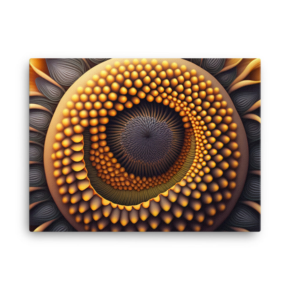 A Close-Up of a yellow sunflower canvas - Posterfy.AI