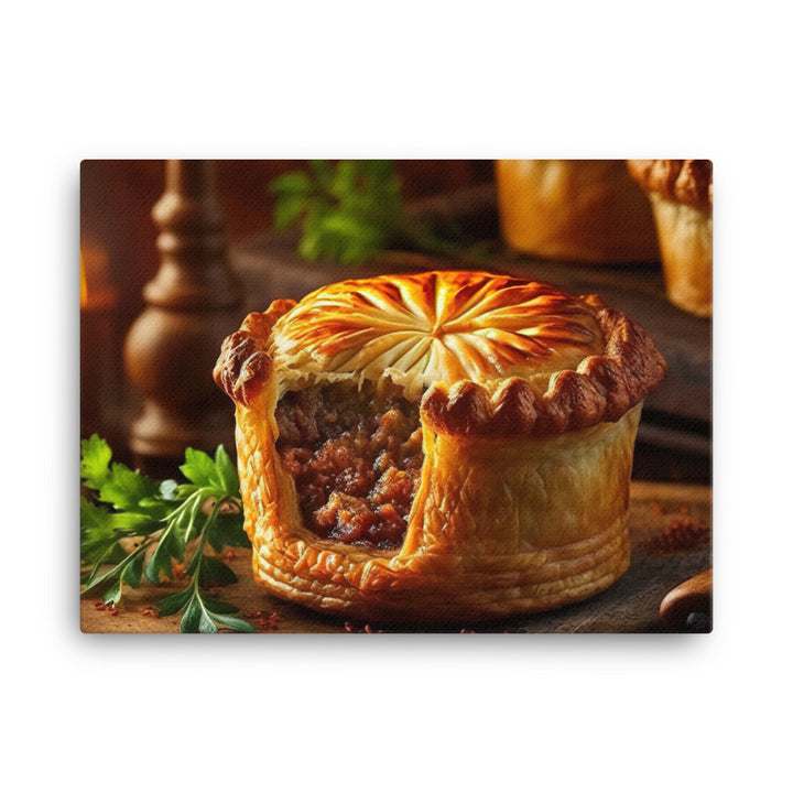 Freshly baked meat pie canvas - Posterfy.AI