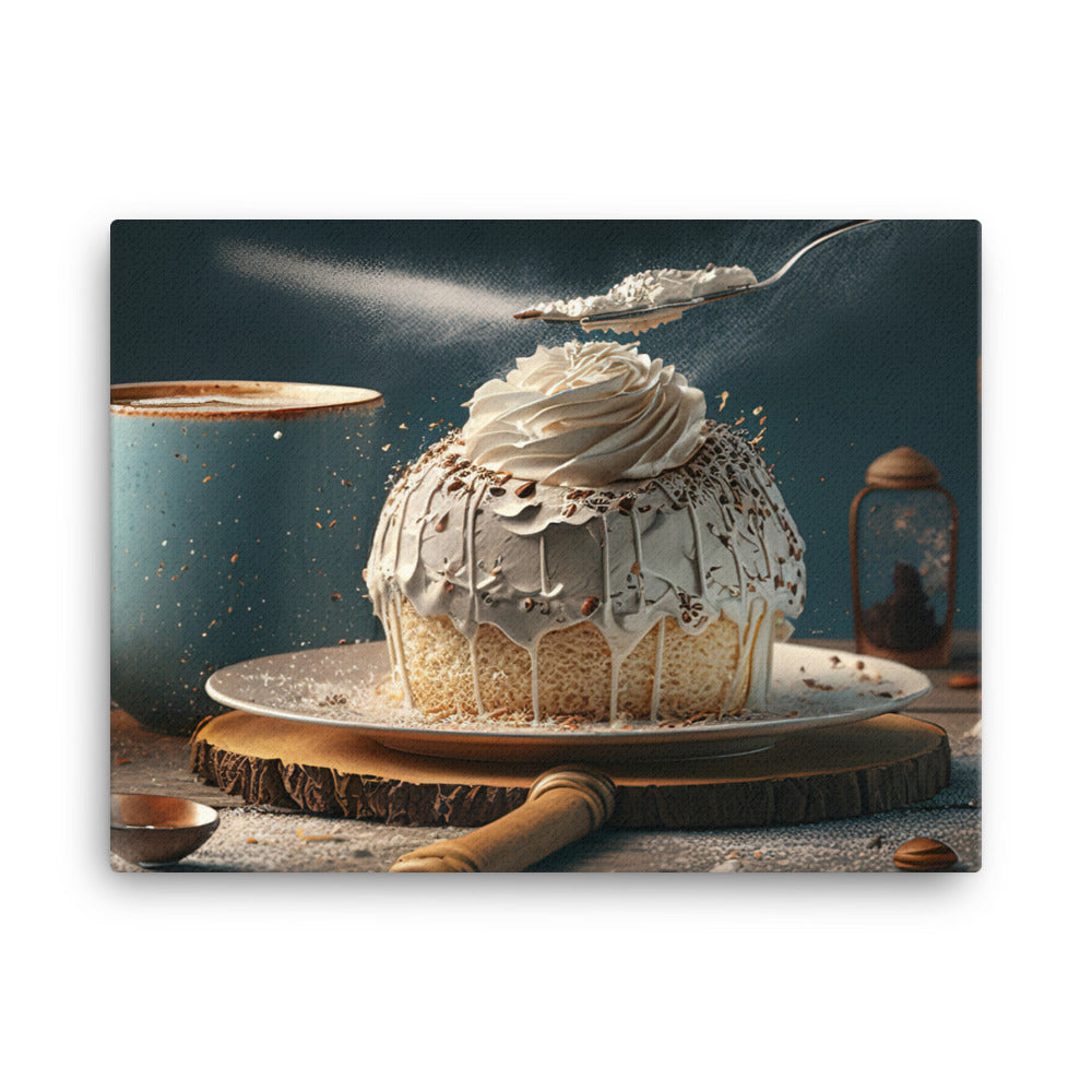 A Charming cafe with Delicious Coffee and Cake canvas - Posterfy.AI