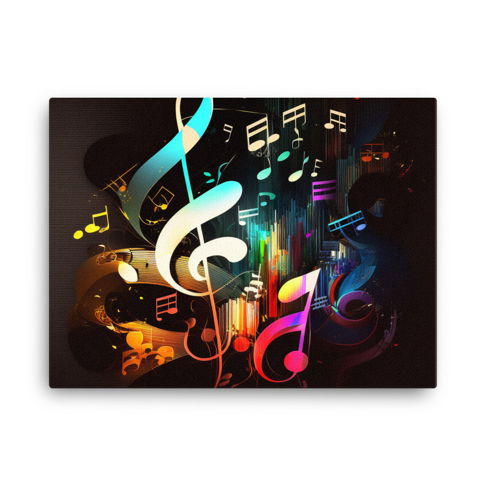 Musical notes in a simple abstract style canvas - Posterfy.AI