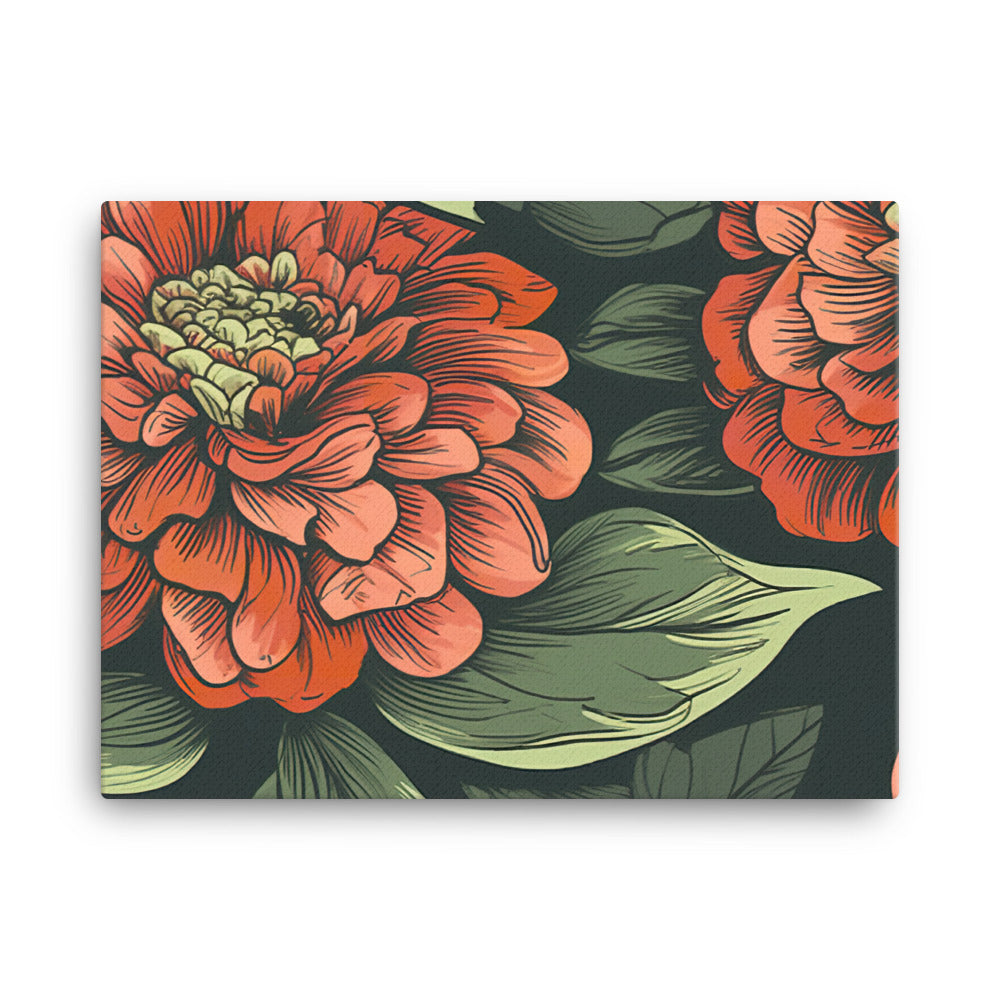 Zinnia Pattern canvas - Posterfy.AI