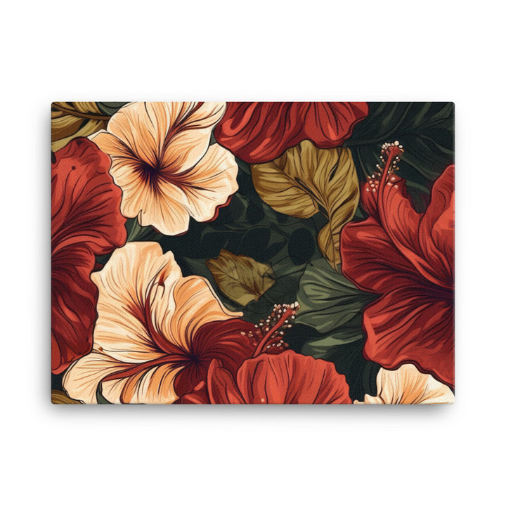 Hibiscus Pattern canvas - Posterfy.AI