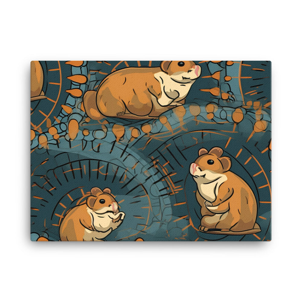 Hamster wheels Pattern canvas - Posterfy.AI