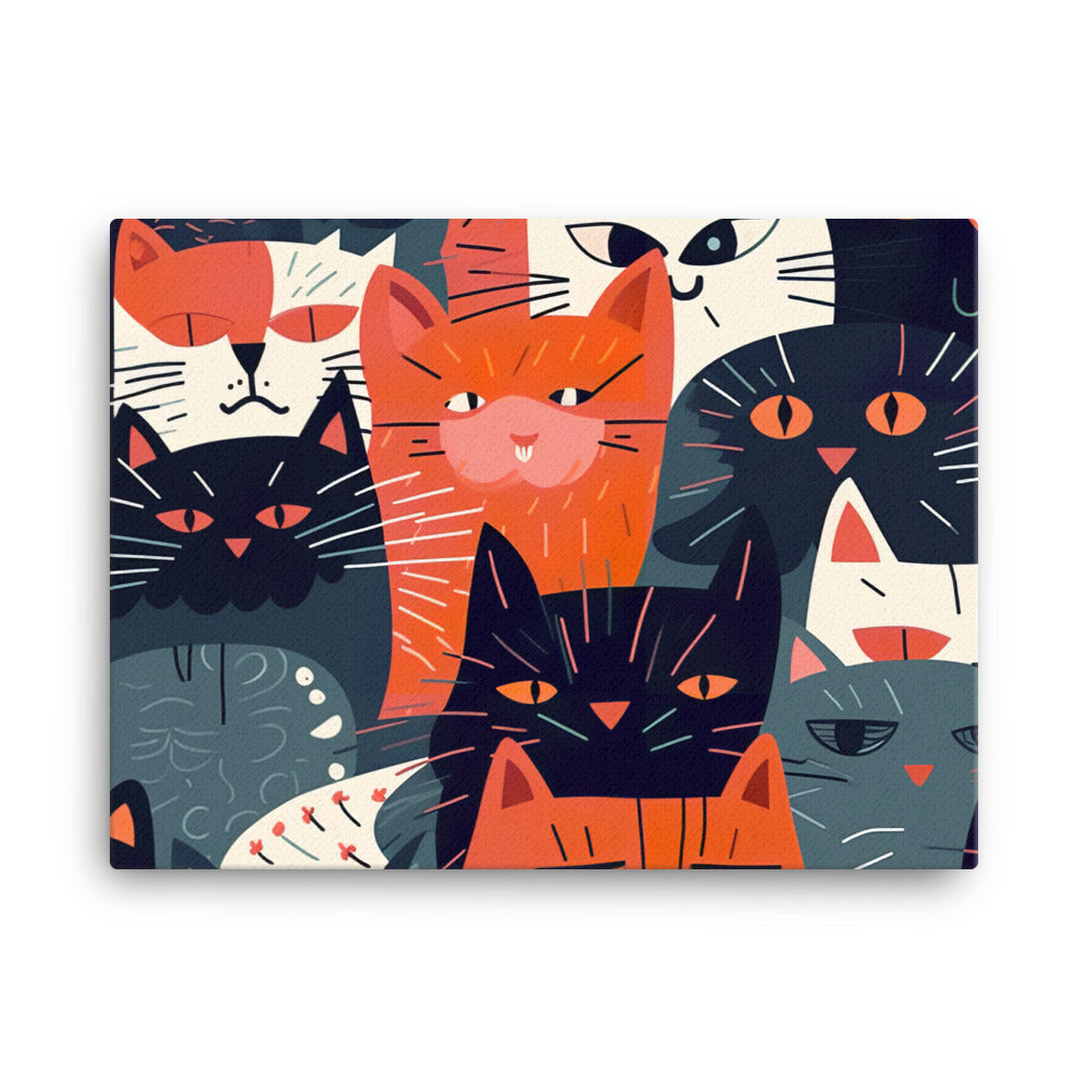 Cat faces Pattern canvas - Posterfy.AI