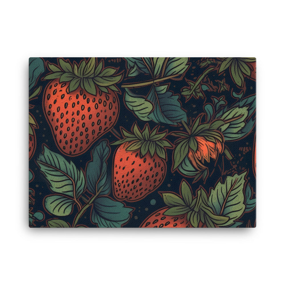 Strawberries Pattern canvas - Posterfy.AI