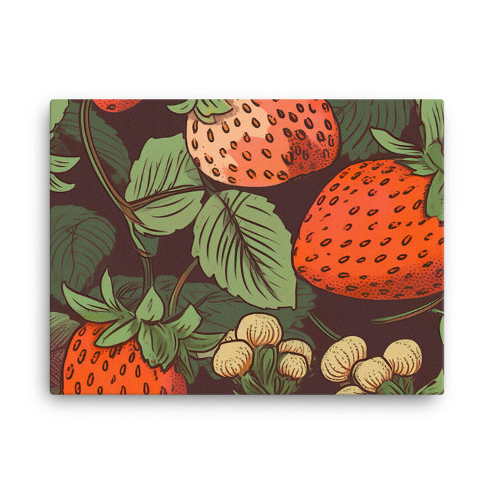 Strawberries Pattern canvas - Posterfy.AI