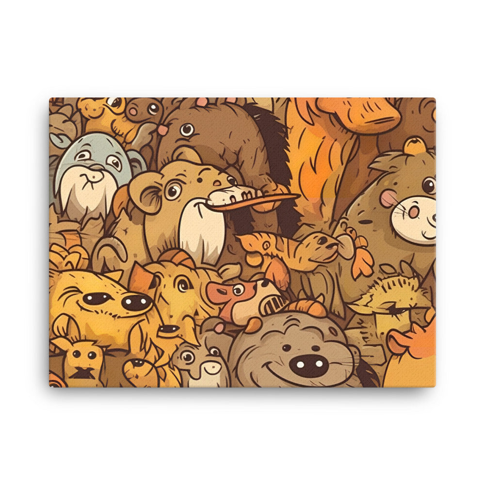Cartoon Animals Pattern canvas - Posterfy.AI