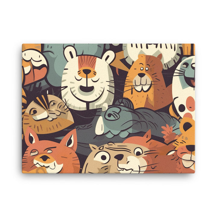 Cartoon Animals Pattern canvas - Posterfy.AI