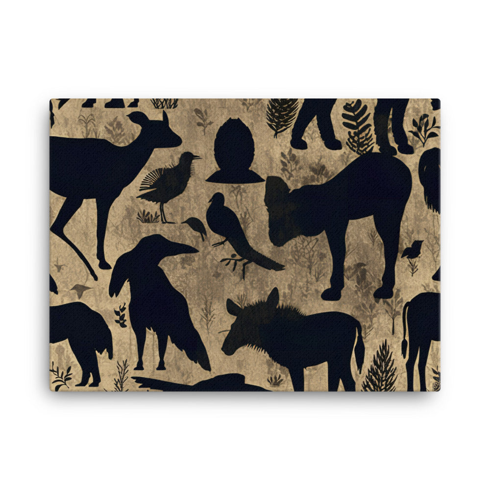 Animal Silhouettes Pattern canvas - Posterfy.AI