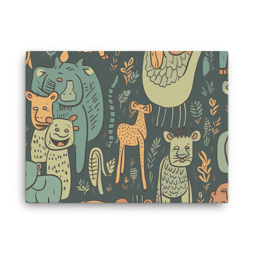 Zoo Animals Pattern canvas - Posterfy.AI