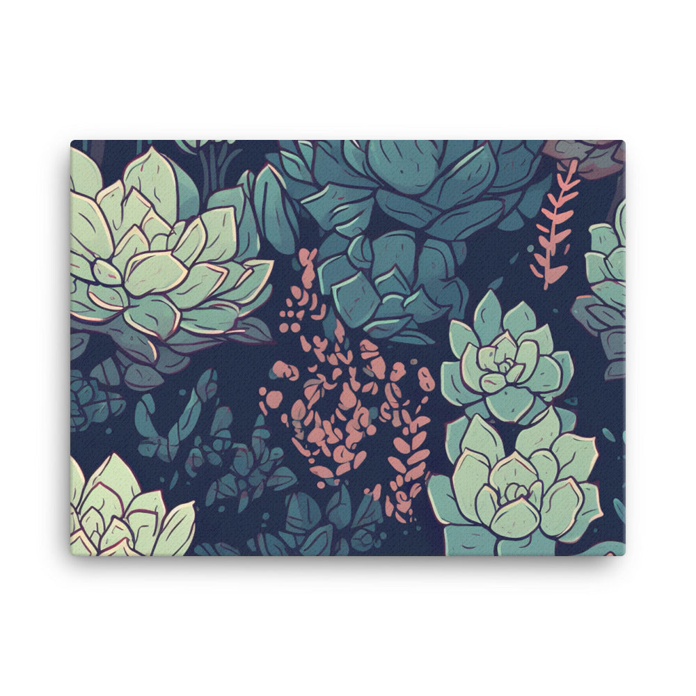 Succulents Pattern canvas - Posterfy.AI