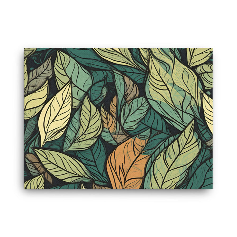 Leaves Pattern canvas - Posterfy.AI