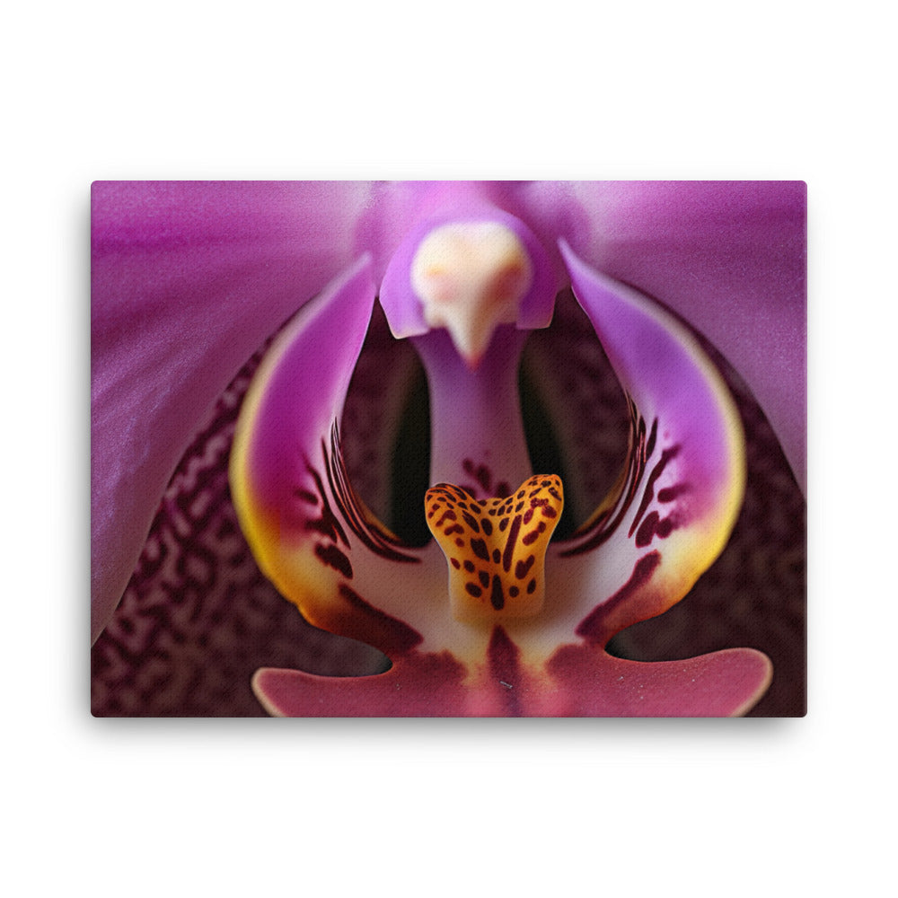 Macro Photography of Orchid Details canvas - Posterfy.AI