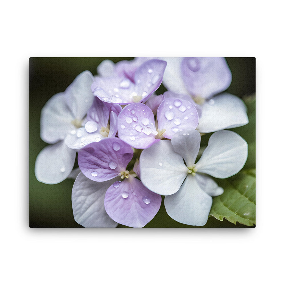 Purple and White Hydrangea Close-Up canvas - Posterfy.AI