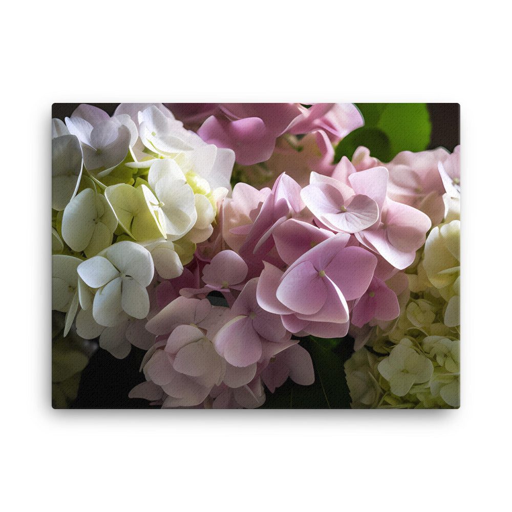 Pink and White Hydrangea Bouquet canvas - Posterfy.AI