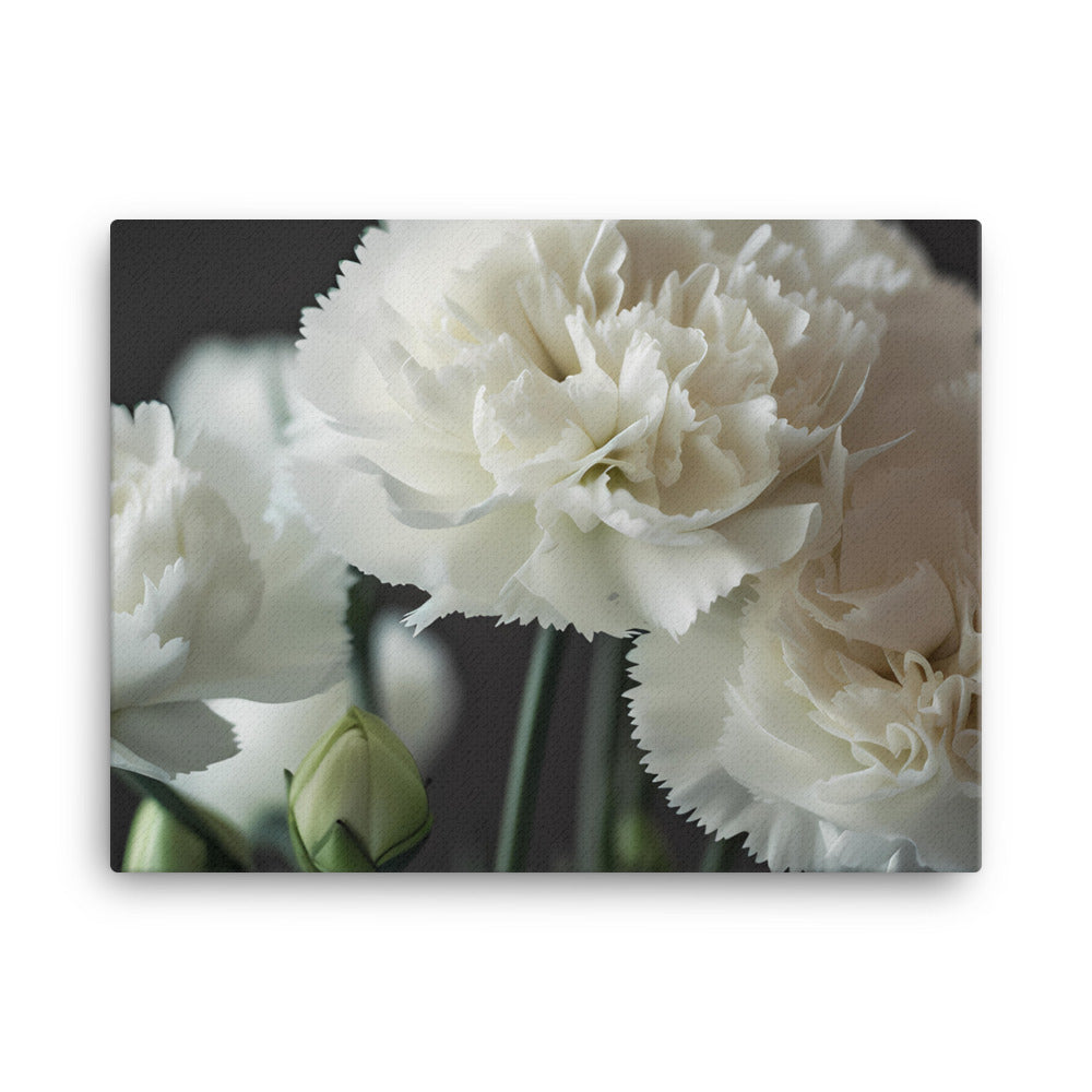 Elegant White Carnations canvas - Posterfy.AI