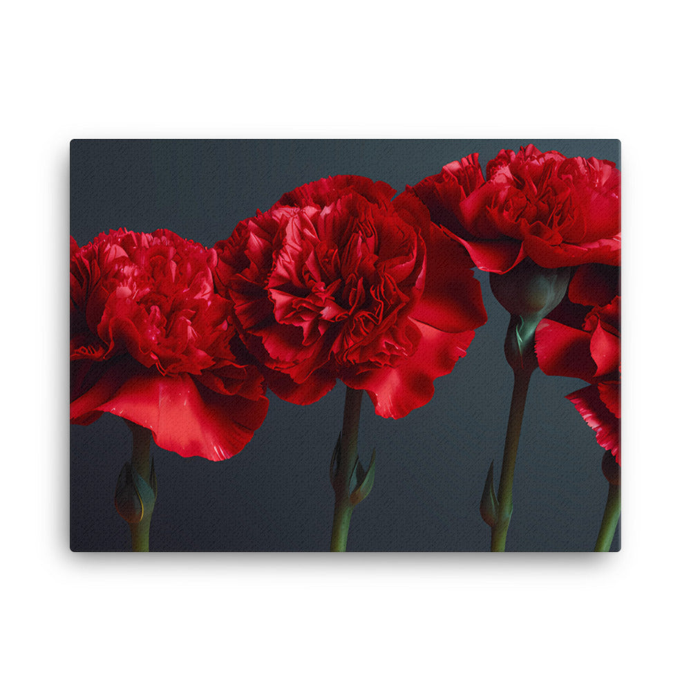 Bold Red Carnations canvas - Posterfy.AI