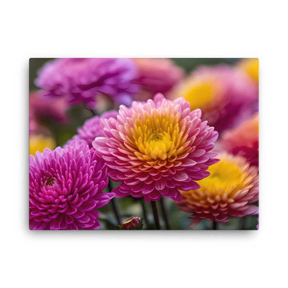 Vibrant Chrysanthemums in the Garden canvas - Posterfy.AI