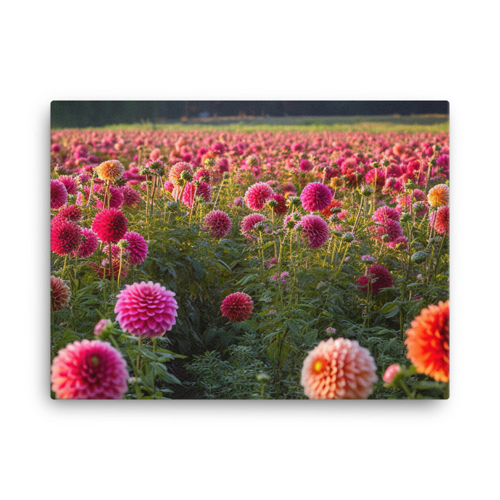 Dahlia Field in Bloom canvas - Posterfy.AI