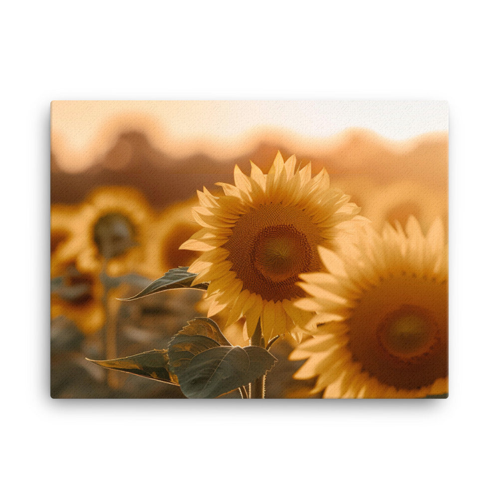 Golden Sunflower Fields canvas - Posterfy.AI