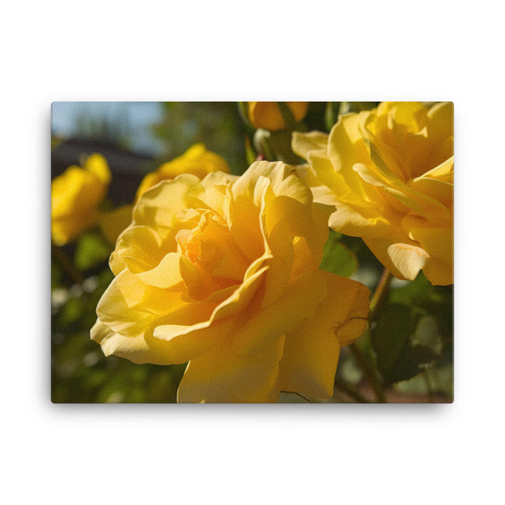 Sunny Yellow Roses canvas - Posterfy.AI