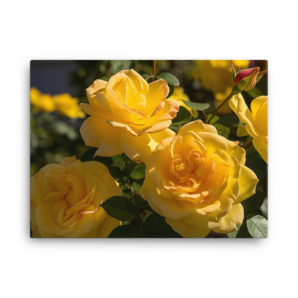 Sunny Yellow Roses canvas - Posterfy.AI