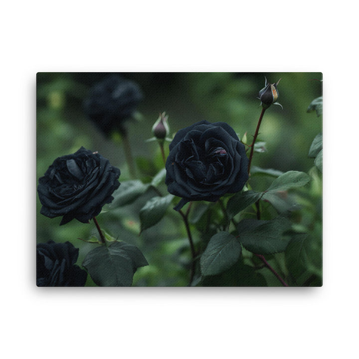 Mysterious Black Roses canvas - Posterfy.AI