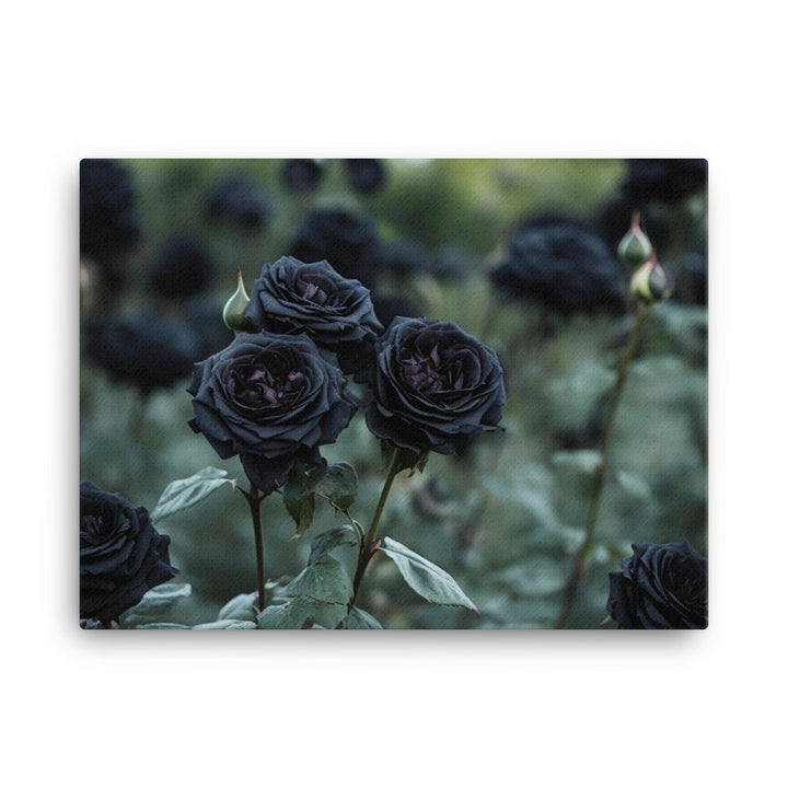 Mysterious Black Roses canvas - Posterfy.AI